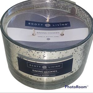 Scott Living HGTV Large Decorative Mercury Glass Candle Baking Cookies New
